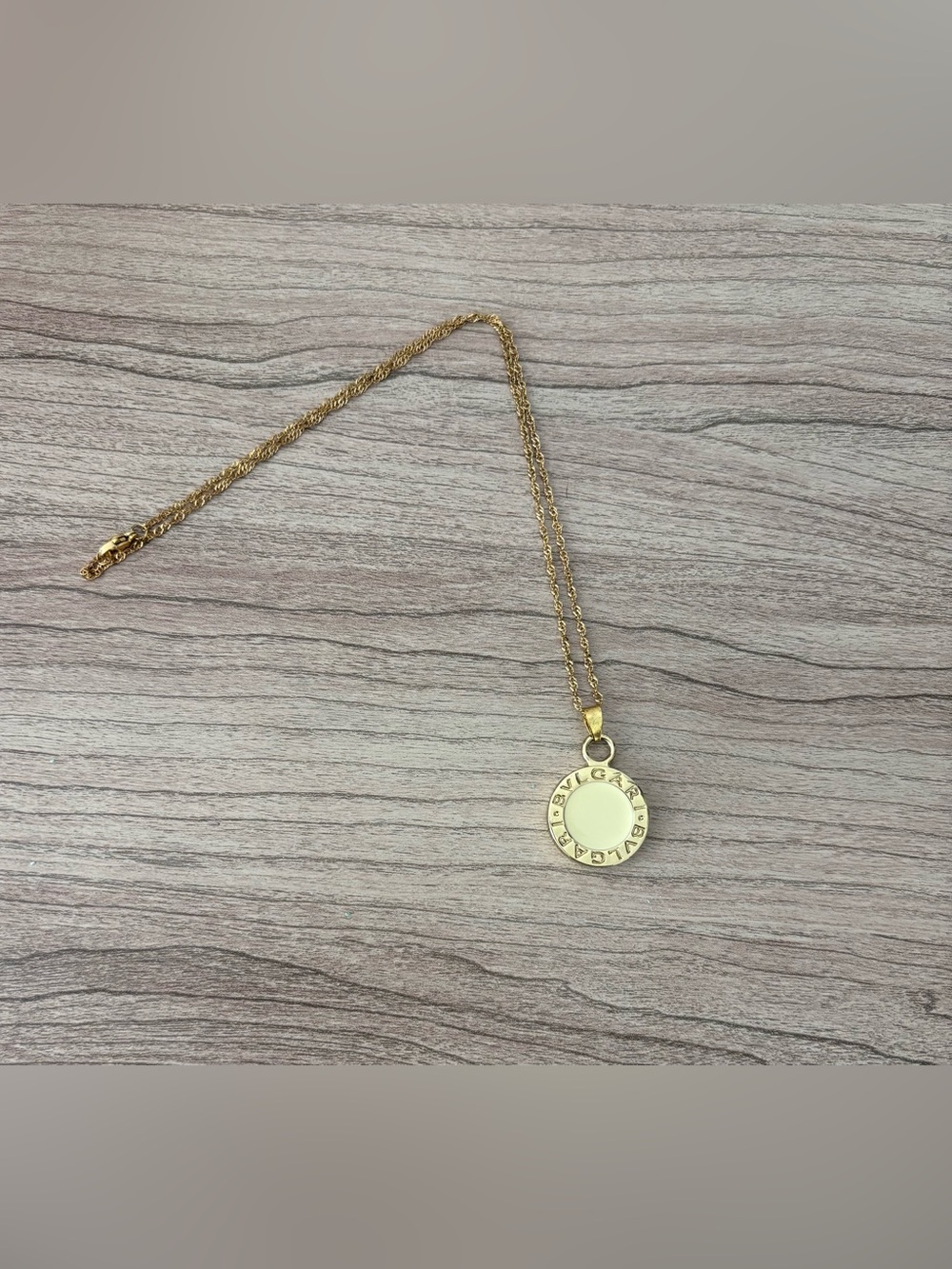 Bvlgari vintage enamel pendant charm + non branded chain